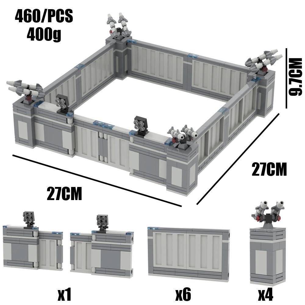 Actual/Ecran Luminos/Metalic Bază de Război Facility Model de Perete Cărămizi de Construcție Seria Militară Ansamblu Perete de Împrejmuire Jucărie Cărămizi Cadouri