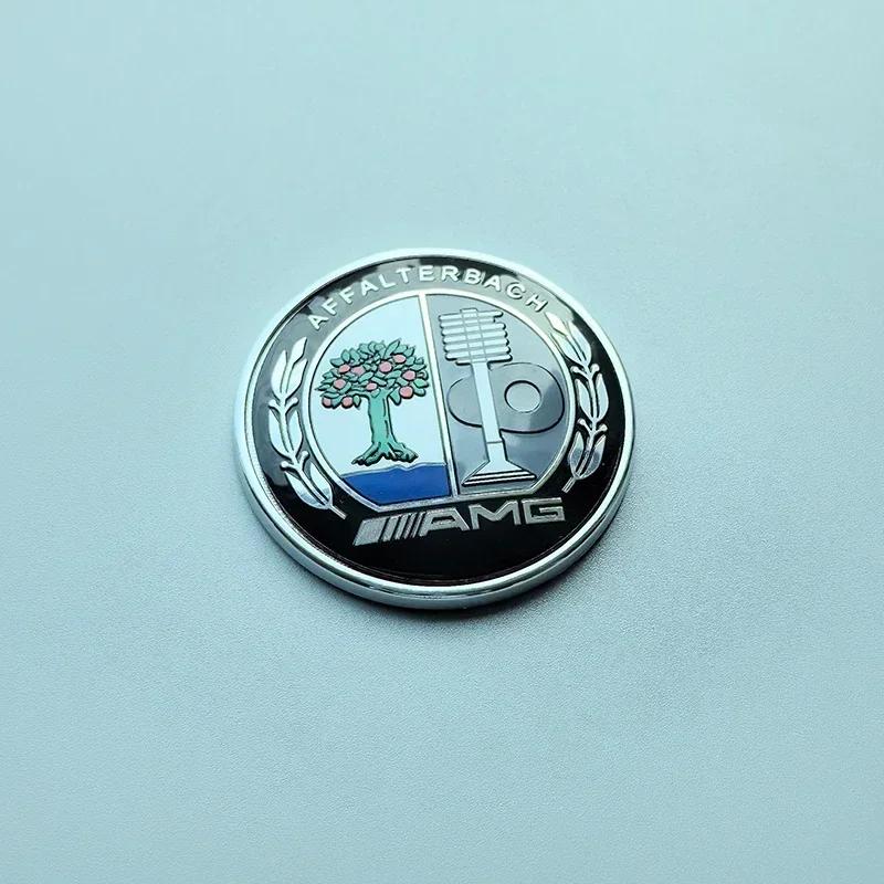 

For Mercedes Benz 57mm ABS Car Emblem Hood Cover Cap Head Bonnet Badge for Mercedes Benz AMG Color Apple Tree Blue Black Star Wh 57mm hood (tape)