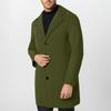 Trench Coat Men Wool Blend Coat Notched Collar Single Breasted Overcoat Business Casual Winter Jacket With Pockets