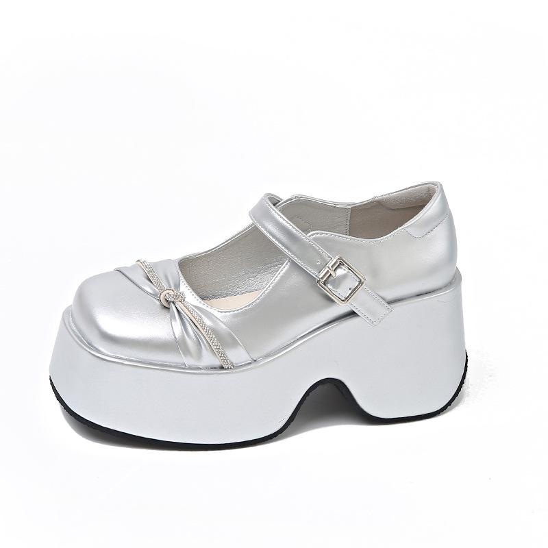 Platform Mary Jane shoes women's new spring and summer with skirt black retro Japanese jk round head thick heel small leather shoes