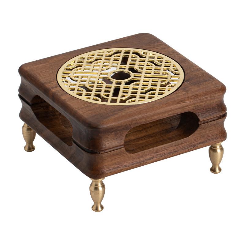 Black Walnut Warm Tea Stove Flower Teapot Candle Heating Roast Tea Stove Home Hotel Thermal Tea Boiler Warm  Stove