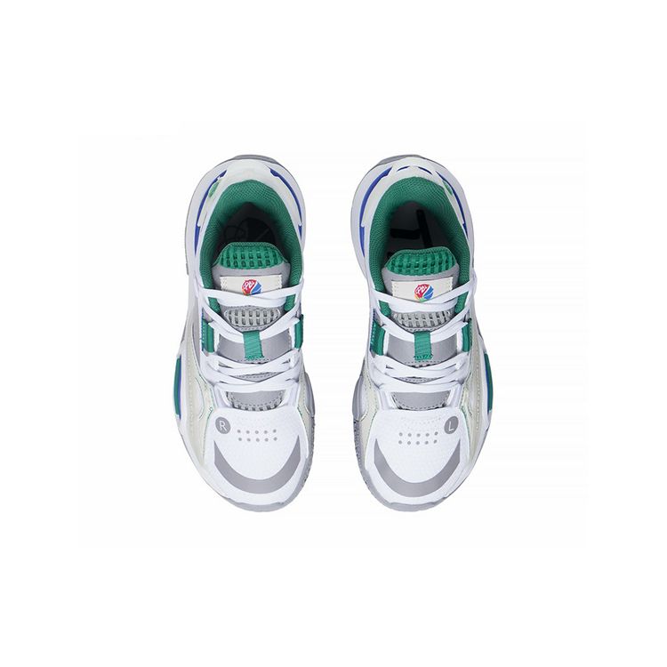 Li Ning All City 10 Trendy Versatile Non-Slip Shock Absorption Low-Top Kids Basketball Shoes Kids basketball shoes White YKBS060-9