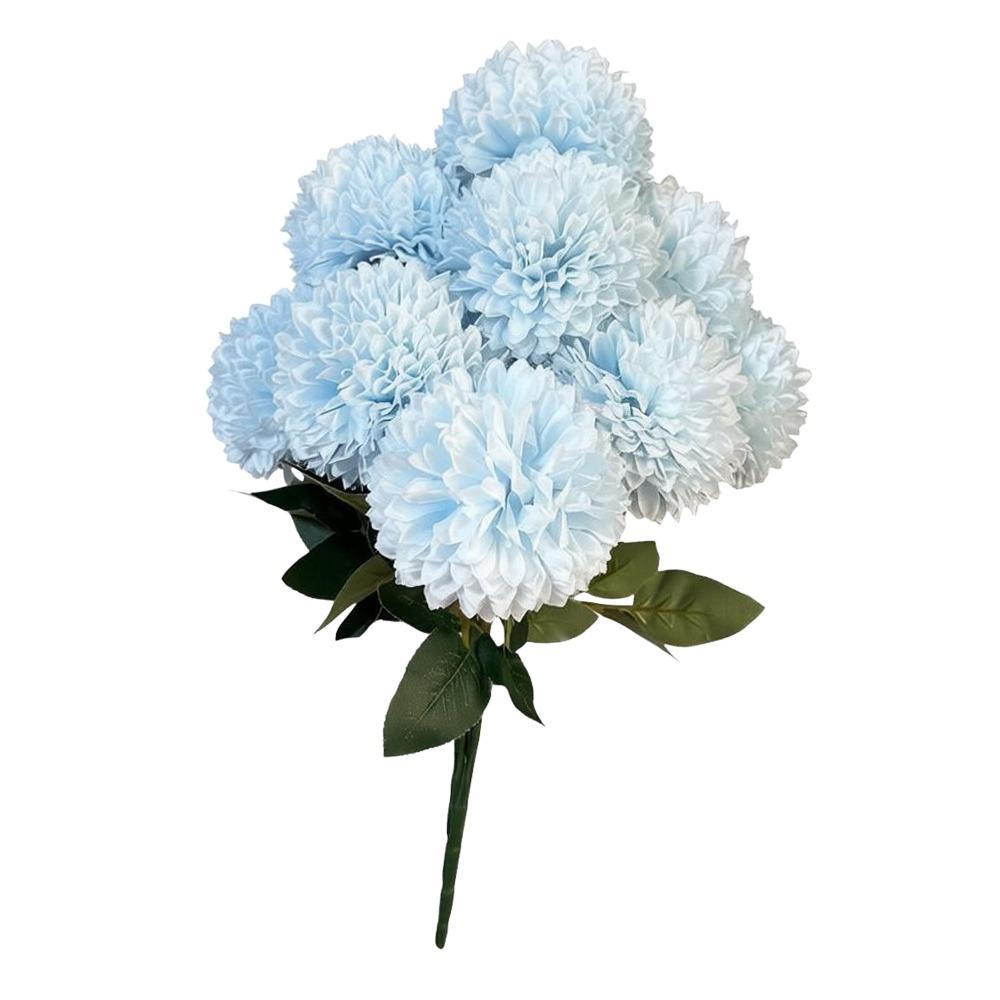 9 Heads Artificial Dandelion Bouquet Dyed Edged DIY Floral Materials Chrysanthemum Bunch Silk Cloth Realistic Simulation Flowers