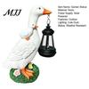 Outdoor Lighting for Garden Duck Statue with Solar Lantern, Cute Mom And Baby Sculpture Decorative Yard Art Lights Lamp, Waterproof Resin Light