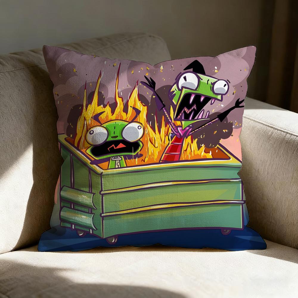 IInvader Zim Game Pillow Case Pillowcase Doublesided Printed Sofa Cushion Bedroom Headboard Pillow