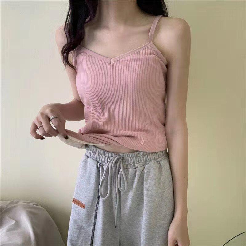 Korean Style Women's Velvet Thickened Self-Heating Camisole - Slimming Winter Base Layer