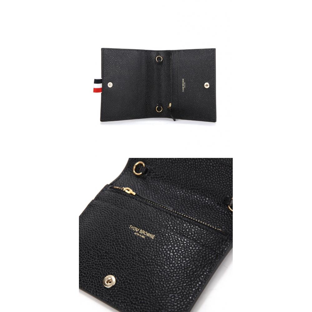 Tom Brown Faw106a 00198 001 Three Bows Pebble Grain Three Line Tab Woc Chain Card Wallet