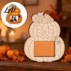 Unfinished Wood Pumpkin Decor DIY Photo Frame Wooden Halloween Picture Frame for Kids Crafts Party Activity Kit Hollow Tabletop Display Holiday Gift