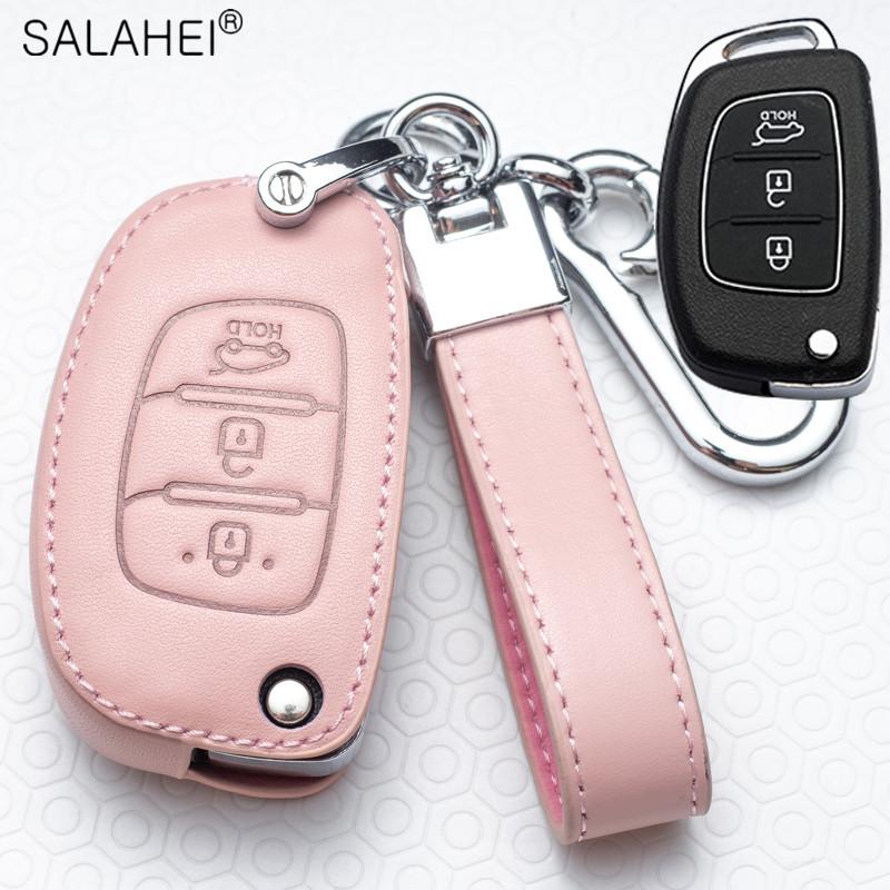 Leather Car Smart Key Cover Case Holder Protection For Hyundai Tucson Mistra Ix25 Ix35 I20 I30 I40 Hb20 Tm