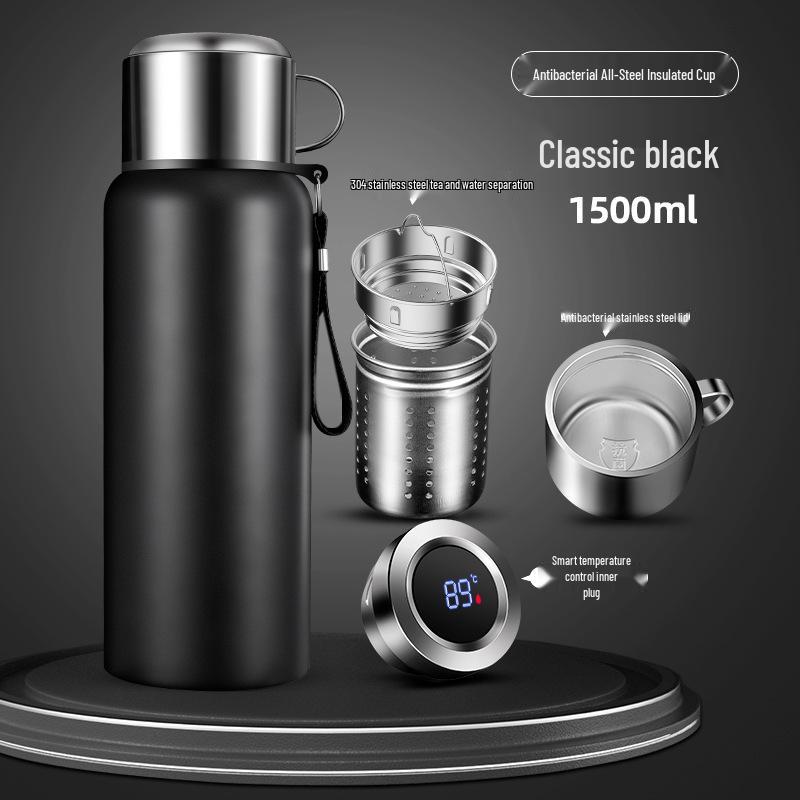 316 Stainless Steel Men's Large Capacity Insulated Outdoor Travel Mug with Tea & Water Separation, Custom Logo