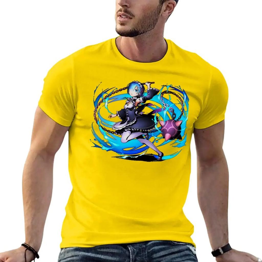 Funnys Customs Design Your Own Unisexs Graphic T-Shirts Anime Rezero | Rem | Anime Girl T-Shirt Unisex Clothing Harajuku Oversized