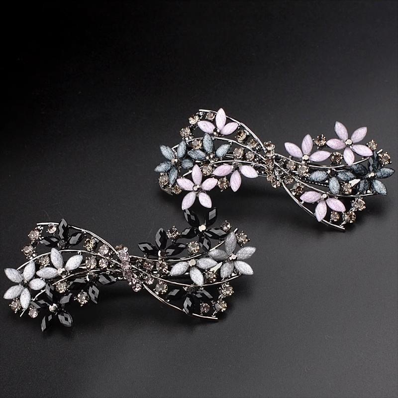 Rhinestone Retro Spring Hair Clip, Korean Style Bangs and Ponytail Accessory