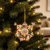 Acrylic Santa Pendant Decorations Christmas Hanging Ornament, Double Side Printed 250th Anniversary Festive Mantel Ornaments for Tree, 2D Flat Holiday