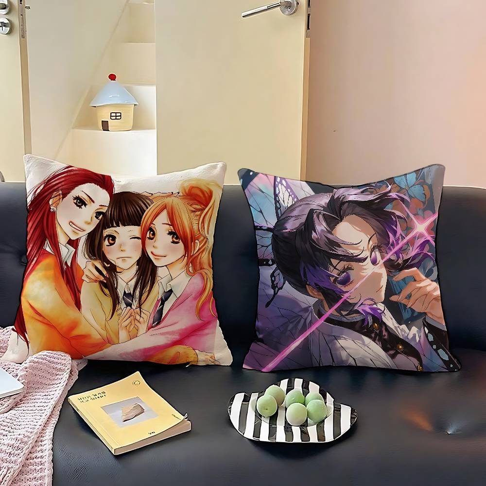 Kochou Shinobu Pillow Case Throw Pillow Cover Nordic Vintage Style Cushion Covers Home Living Room Sofa Couch Seat