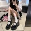 Small leather shoes women's 2025 new summer butterfly black jk single shoes platform heightening high heel shorty Le Mary Jane shoes