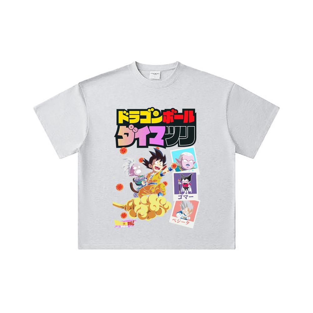 260 GSM Double Yarn 32 Count 100% Cotton Dragon Ball V34 Daima Print Unisex Heavy Cotton T Shirt