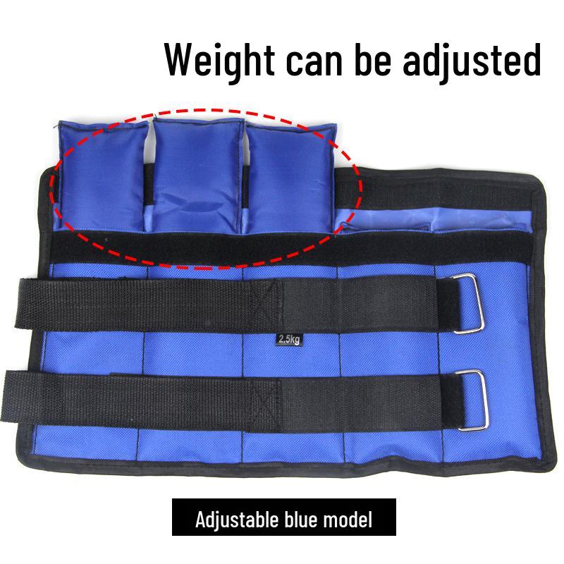Adjustable Iron Sand Wrist & Leg Weights for Running, Training & Fitness Blue Adjustable 3kg Total