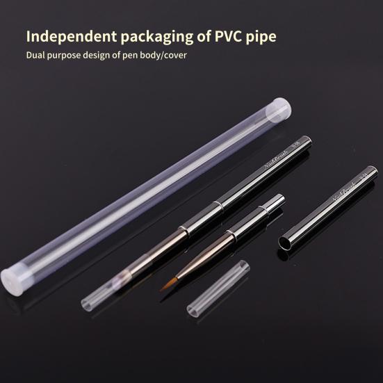 Nail Art Pen Easy To Use Apply Smoothly Metal Magnetic Body Brass Pen Bucket Flexible Bristles Manicure Art Wear-resistant Nail Art Constructor Pen