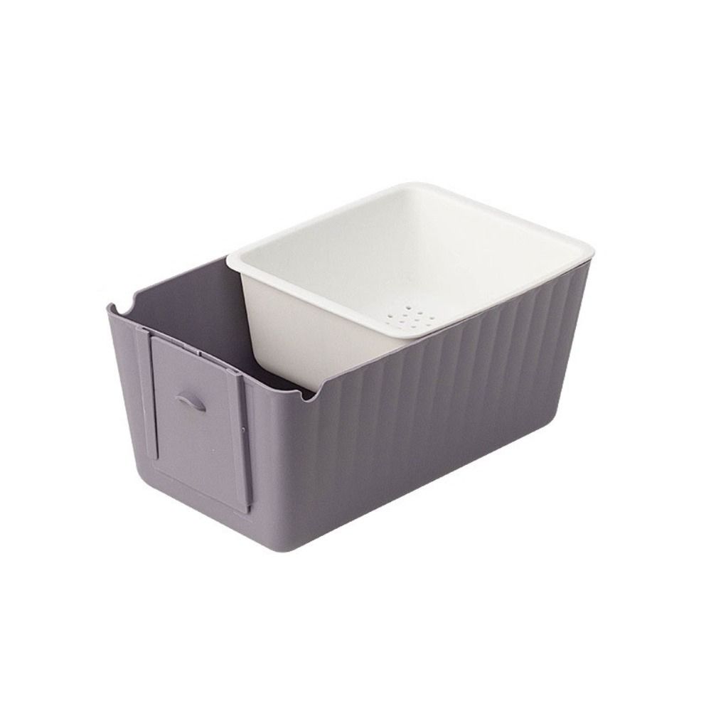 Drainable Double-Layer Fruit Drain Basket Thickened Drain Fruit Tray Useful Lazy Snack Box  Office