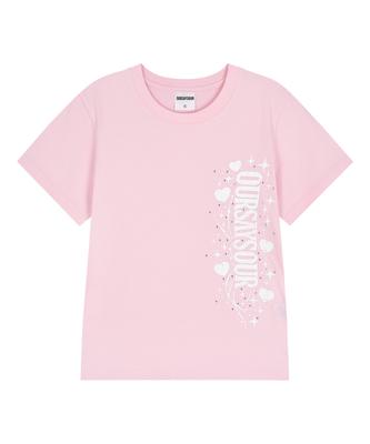 Awoseiawo Galaxy Heart Star Short Sleeve T-Shirt Pink