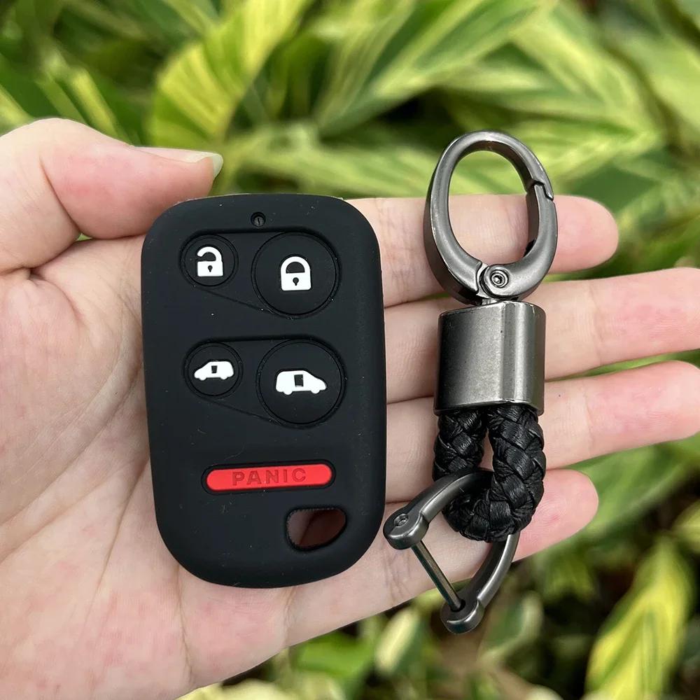 5 Button Silicone Car Key Cover Case Protect Skin Rubber Shell Holder for Honda Odyssey Mini Van 1999 2000 2001 2002 2003 2004