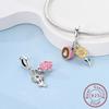 copper Palette Pink Tulips Charm Bead Charms Bead Compatible With Authentic Bracelets Pendant Dangle Do It Yourself Jewellery Gift Ideal For Women