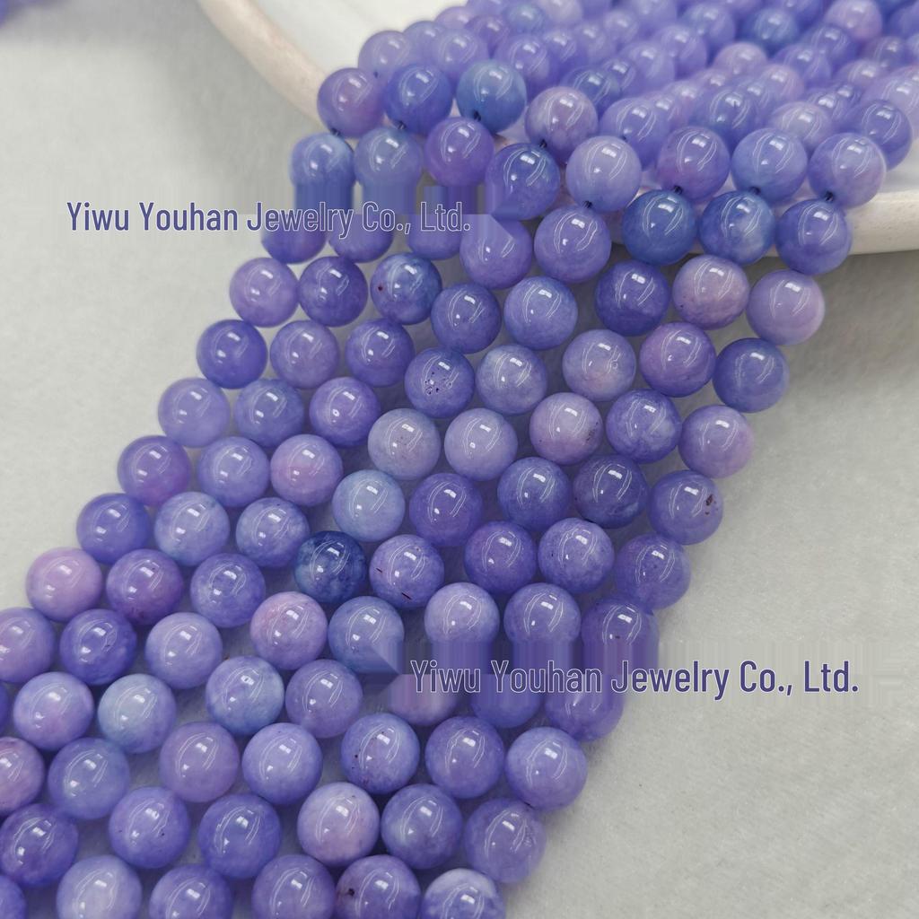 Natural White Stone Enhanced 6-10mm Round Beads String for Three-Color Alxa Bracelet Necklace Accessories