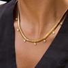 Yori High Quality Cubic Zirconia Pendant Snake Bone Chain Necklace 18K Golden Plated 2025 Personalized Charm Statement Jewelry