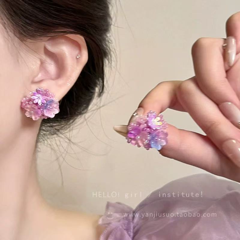 Color Dopamine Earrings, Sweet Super Fairy Temperament, Simple Personality and High Value Niche Earrings