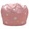 GINGER HOME Little Stars Pouf Child Armchair, 100% Cotton, Pink with Stars, 55x44x55 Cm
