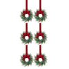 Christmas Kitchen Cabinet Wreaths With Plaid Bow Ribbon Hanging Cabinet Doors Wreaths Decorative For Kitchen Window Outdoor Indoor Holiday Decor