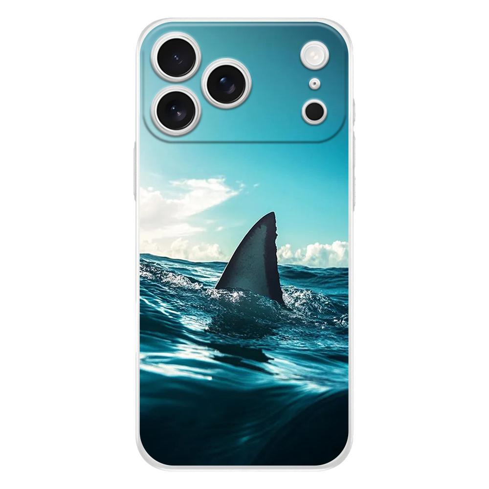 Soft Clear TPU Phone Case For iPhone 17 Air 16E 16 11 15 14 Pro MAX 12 13 7 8 Plus SE Easter Cover Fullback Protection Shark
