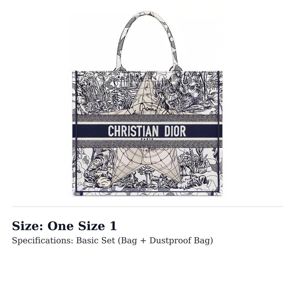 DIOR BookTote Embroidery Tote Bag, Shopping Bag, Shoulder Bag, Handbag Large Women's Blue M1286ZATW-M941