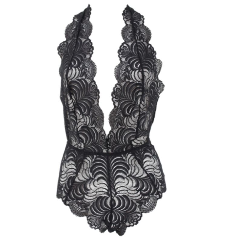 

British Niche Jumpsuit Sexy See-through Bottoming Sling Underwear Women High Slit Jumpsuit European and American Fashion Vest Black 10