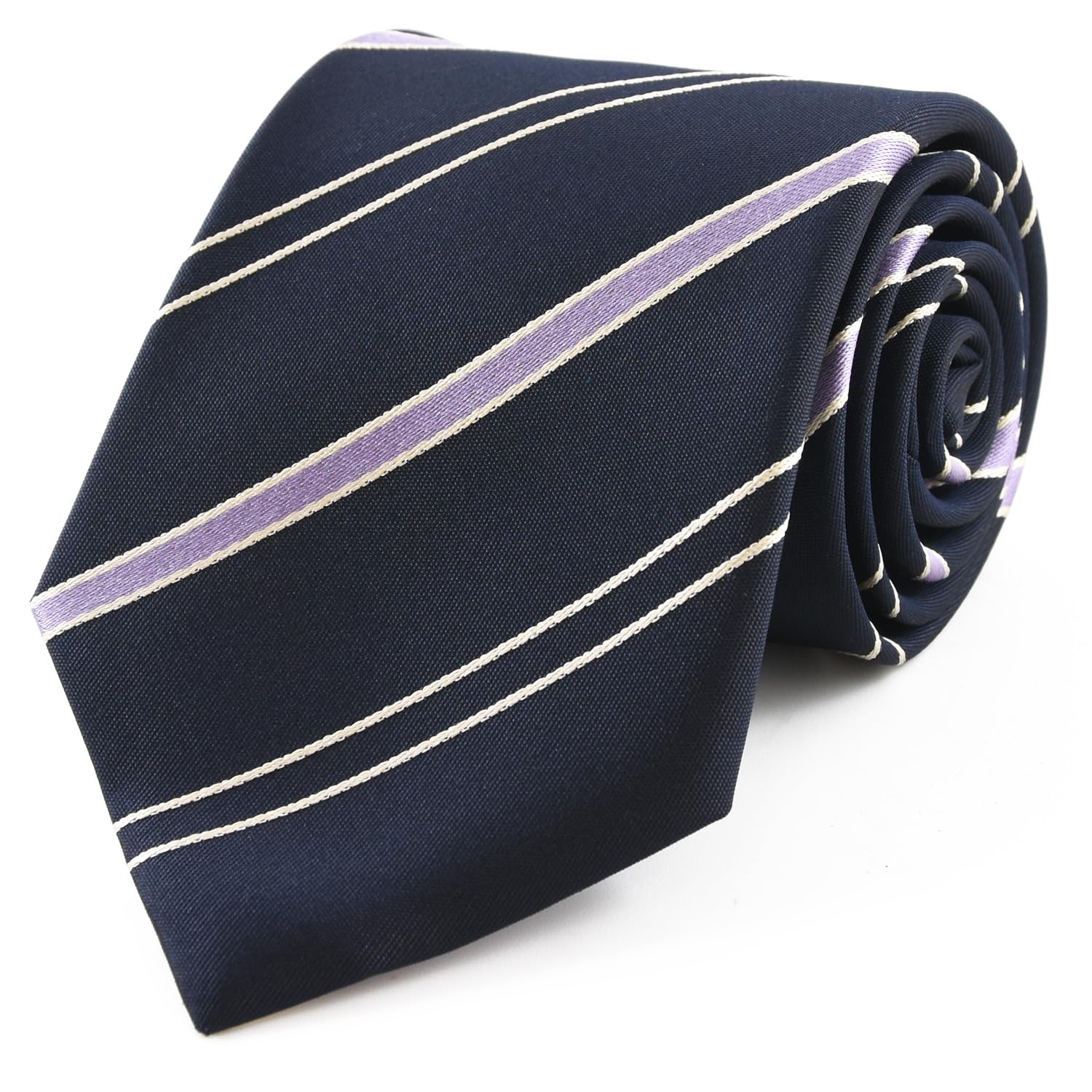 

Галстук Michiko London Brand, размер Regiment Regular, Япония, 100% шелк, полоска, (Узор A Черный)