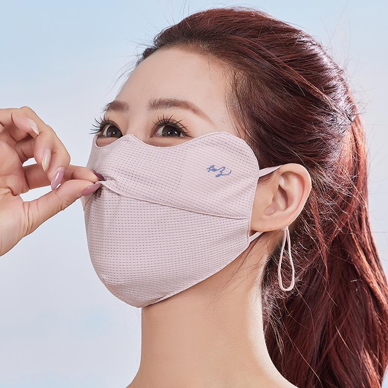 Spring/Summer Face-Slimming Sun Protection Mask: Breathable, Lightweight, Outdoor Eye Corner Shield розовый