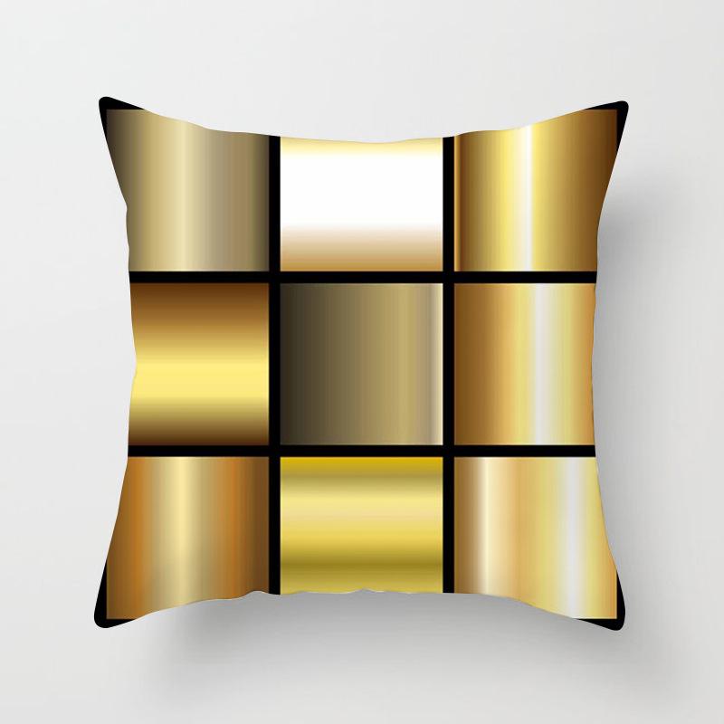Home Products New Black Geometric Sofa Pillow Cushion Cover Digital Printing Office Cushion Cover