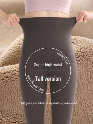 Tall Women's High-Waisted Yoga Pants: 2025 Autumn/Winter, Plus Velvet, Tummy Control, Slimming Warm Cotton