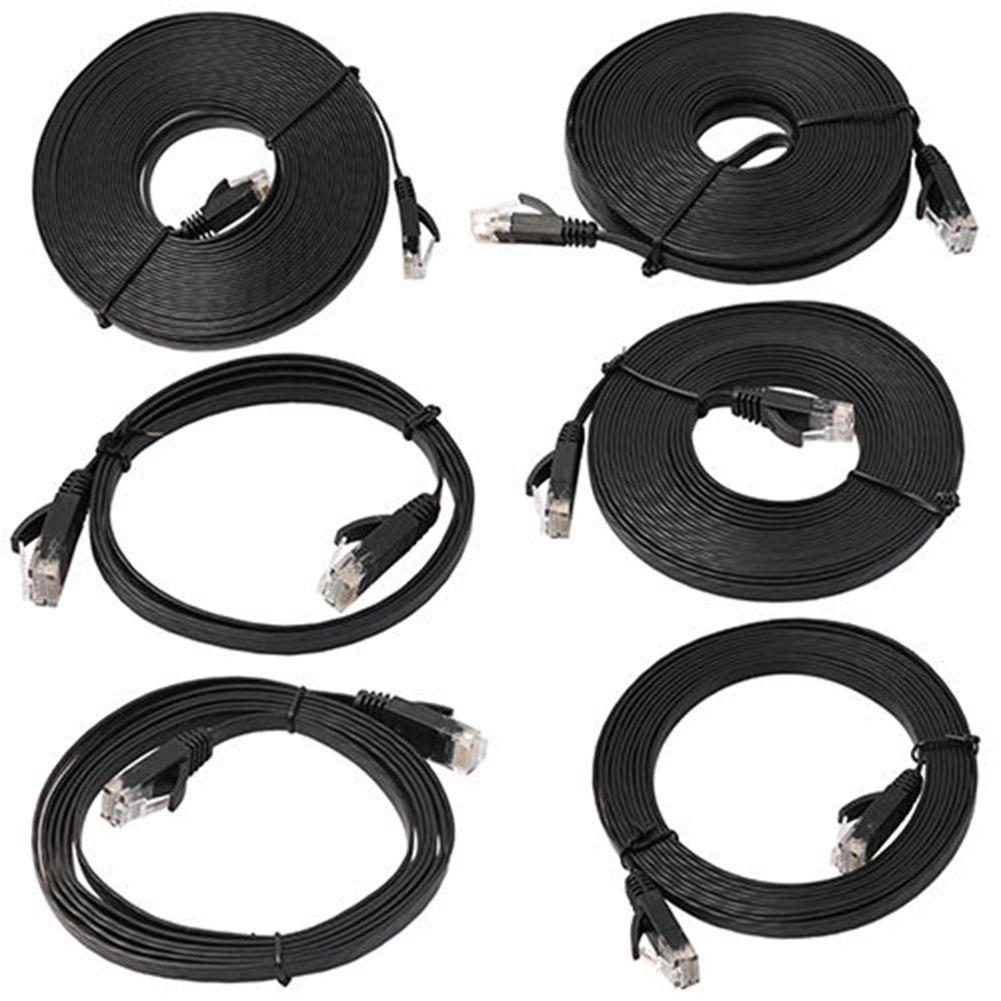 Cat6 Flat Ethernet Cable RJ45 Pure Copper Network Patch Cord 15m