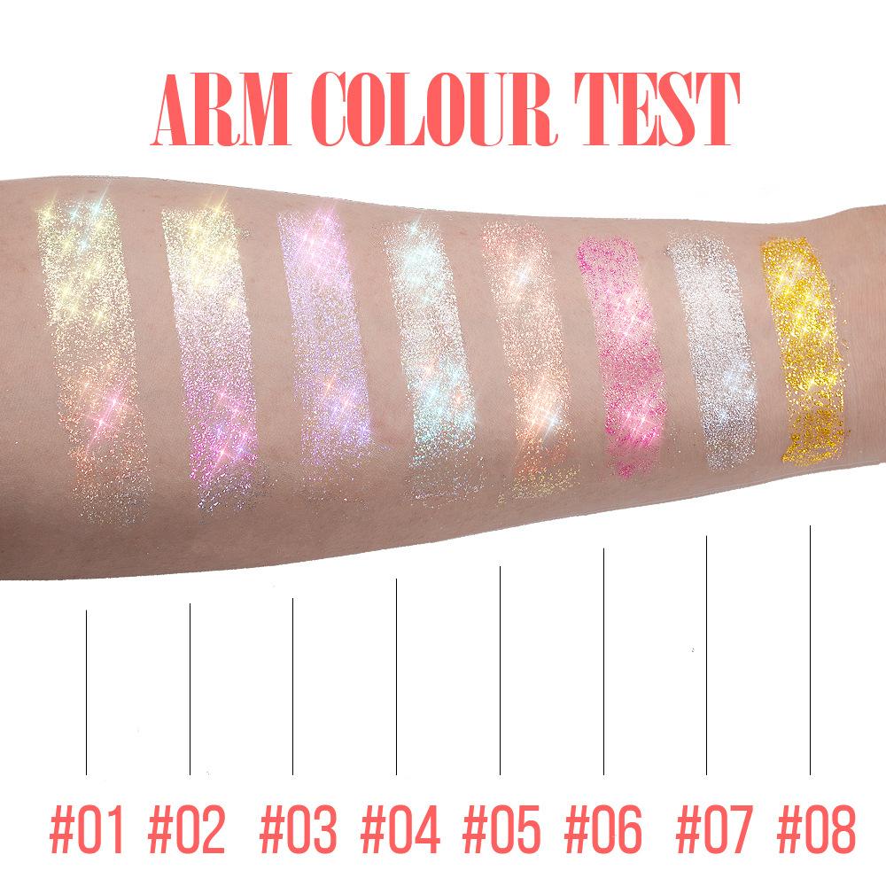8pcs Roller Body Glitter Gel Set, Rollerball Shimmer Holographic Sparkle for Face Hair Body, Eyeshadow Festival Stage Makeup Cosmetics