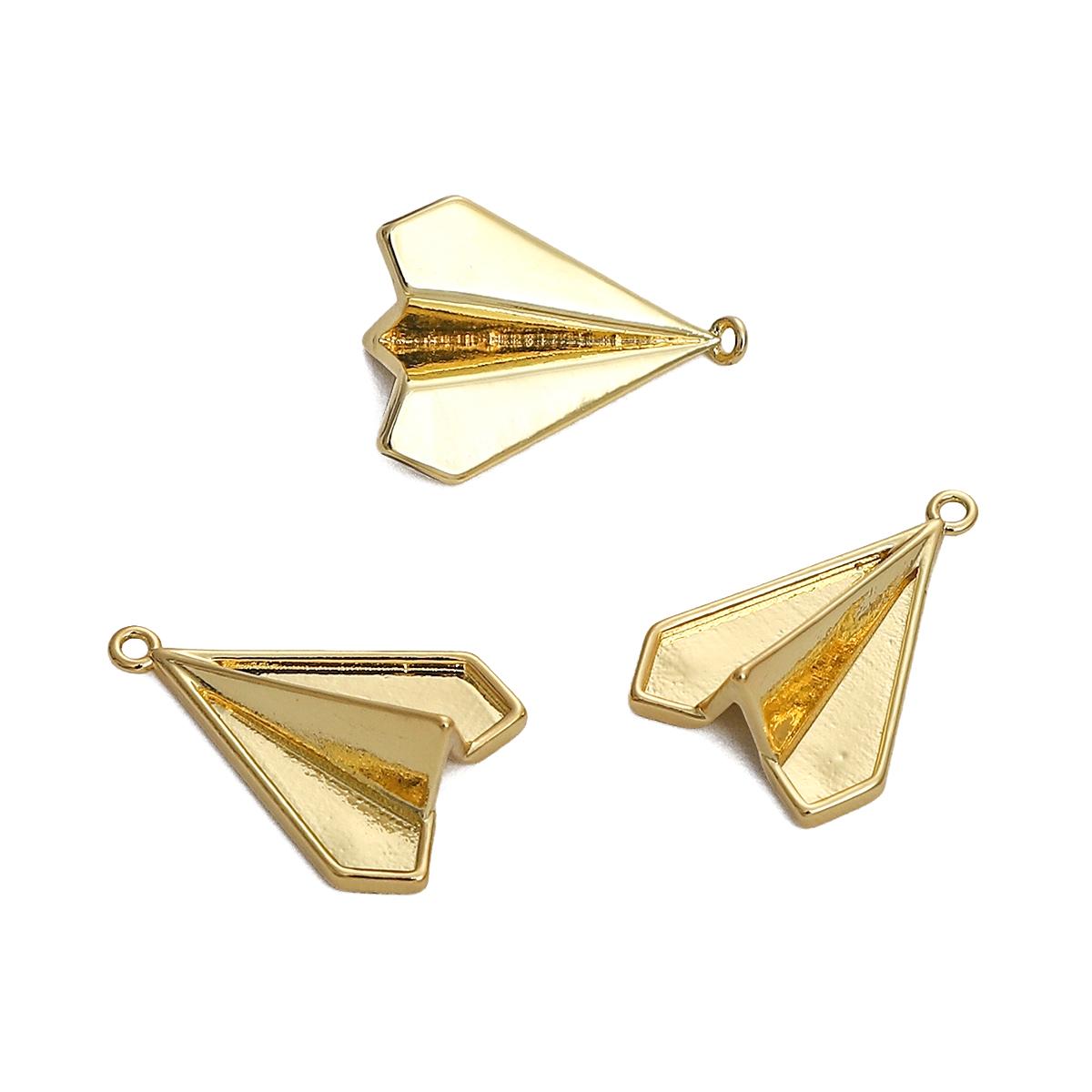 

Медная канавка складной кулон в виде самолета для изготовления ювелирных изделий своими руками, аксессуары для рукоделия 12x17mm