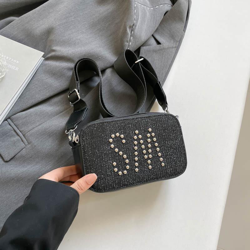 

Summer new wide shoulder strap casual small square bag fashionable simple shoulder messenger bag women