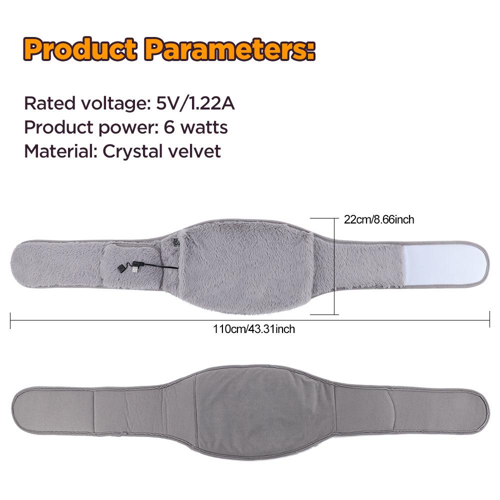 

Electric Heated Lumbar & Uterine Warmer Belt - Plush Waistband for Warmth & Cold Protection 37x25x3.5 cm серый