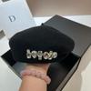 Japanese Irregular Wool Beret Light Luxury Rhinestone Three-Dimensional Bud Hat Temperament Painter Hat