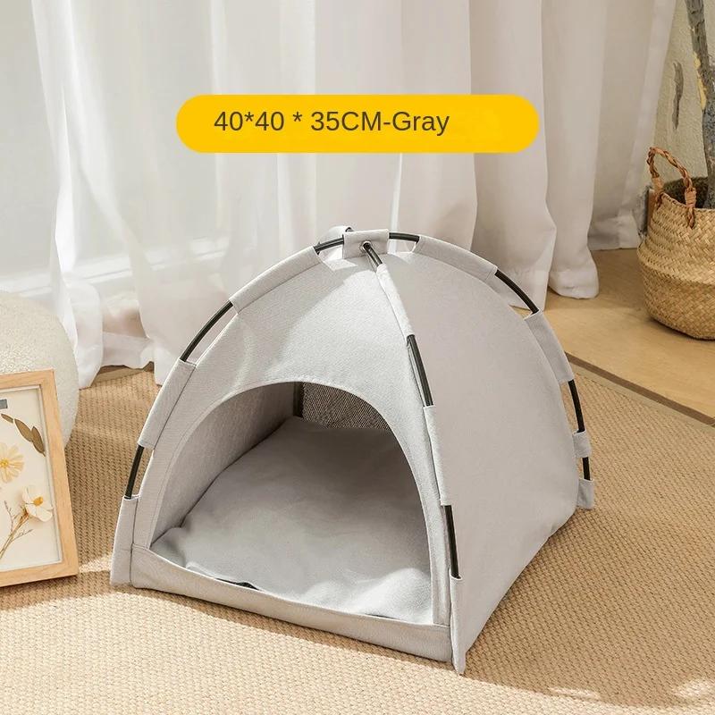 Pet Nest Tent Breathable Foldable Cat Outdoor Tent Solid Color Cat Nest Comfortable Portable Semi-enclosed All-season Cat House