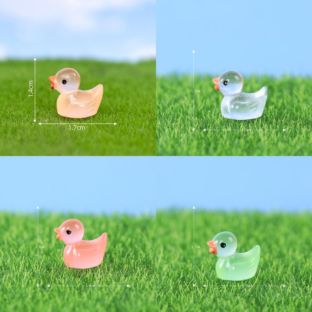 Adorable Glow-in-the-dark Resin Duck Figurine For Creative Decor Accessories