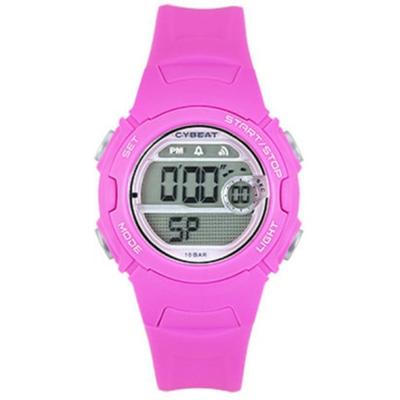 J-AXIS მამაკაცის ACY16-PI (CYBEAT ციფრული მზის ალი) მრგვალი საათი ვარდისფერი ციფრული