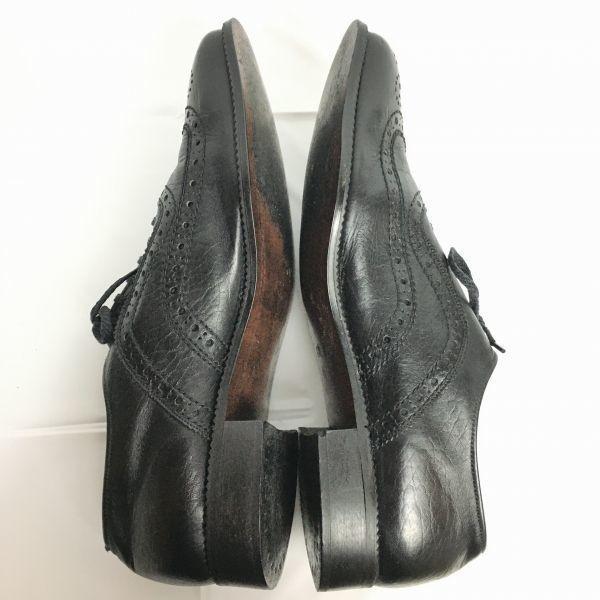 70s-80s Vintage ARISTOKRAT OLD GOLD Full Brogue Wingtip Size 10.5 28.0-28.5 Black