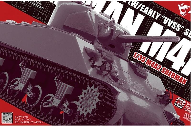 Asuka Model 1/35 scale US Army M4A2 Sherman Direct Visor with Early Type Suspension Plastic Model AS-002