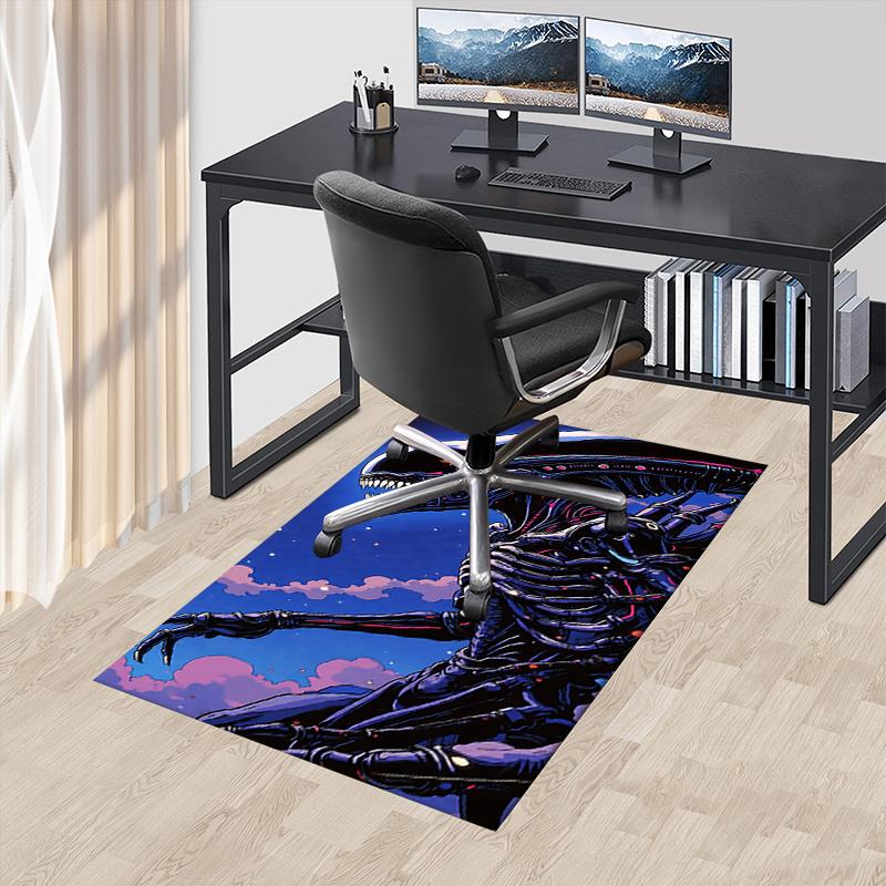 Podložka pod židli Mimozemšťan: Kancelářský koberec pod stůl, Nadrozměrný koberec pro domácí dekoraci, Podložka pod pohovku, Nápad na dárek pro kancelář a obývací pokoj